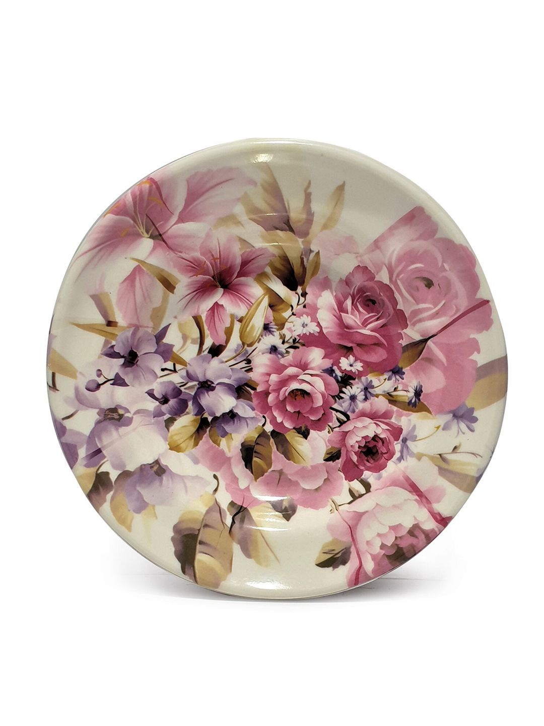 Gallery99 Pink & White 6 Pieces Floral Printed Melamine Glossy Plates Price in India