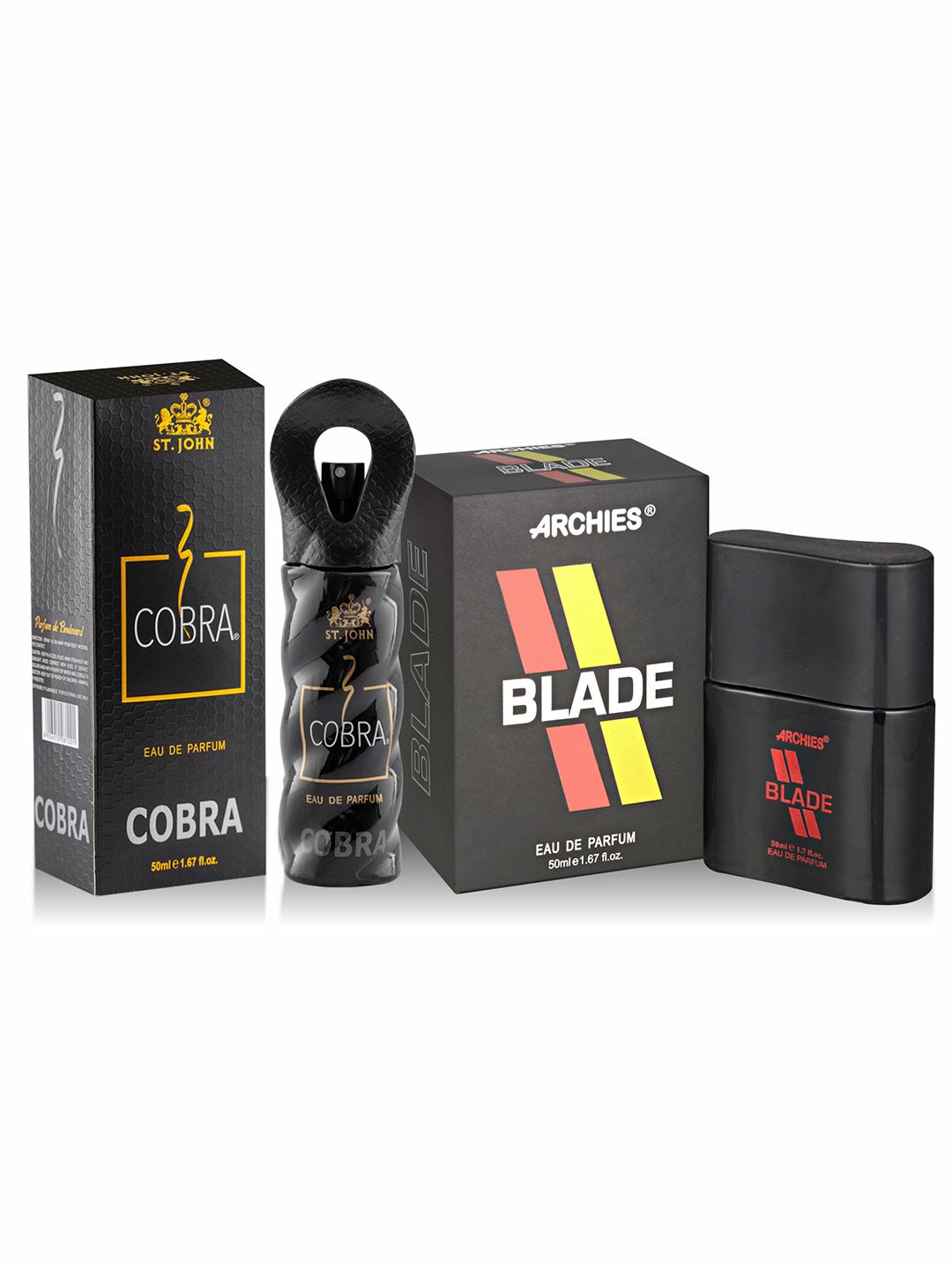 ST-JOHN Unisex Cobra Perfume & Archies Blade EDP (Pack of 2)-50ml each Price in India