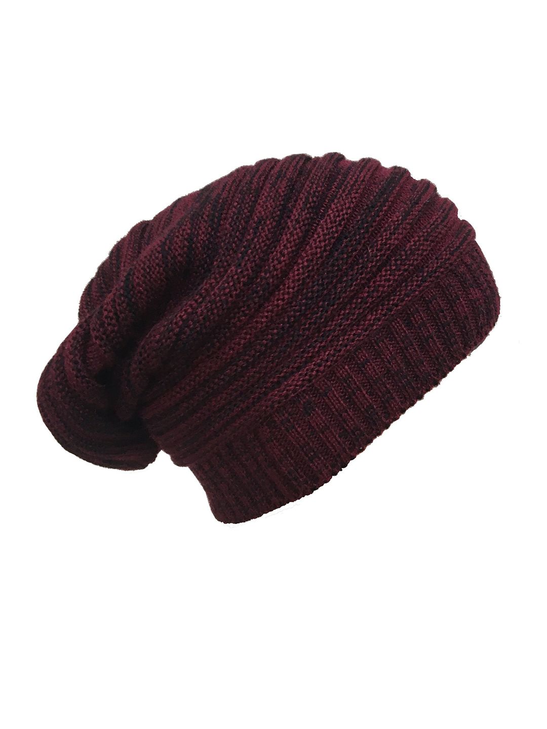 Gajraj Unisex Maroon & Black Beanie Price in India