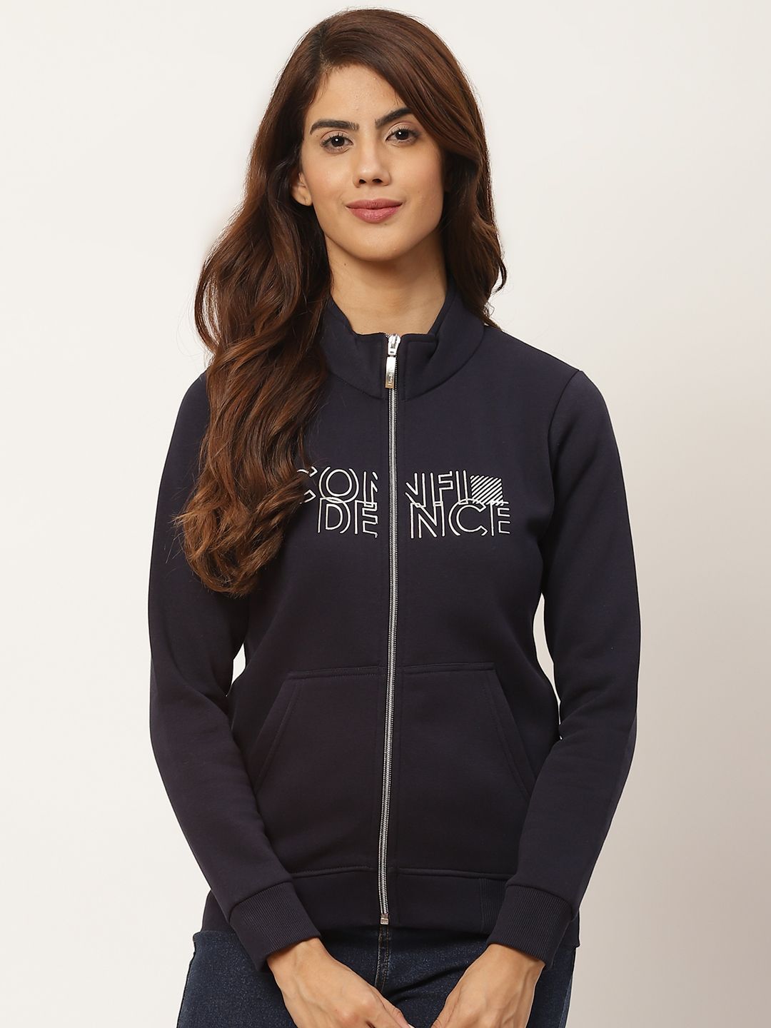 Monte Carlo Women Navy Blue Printed Sweatshirt Price in India