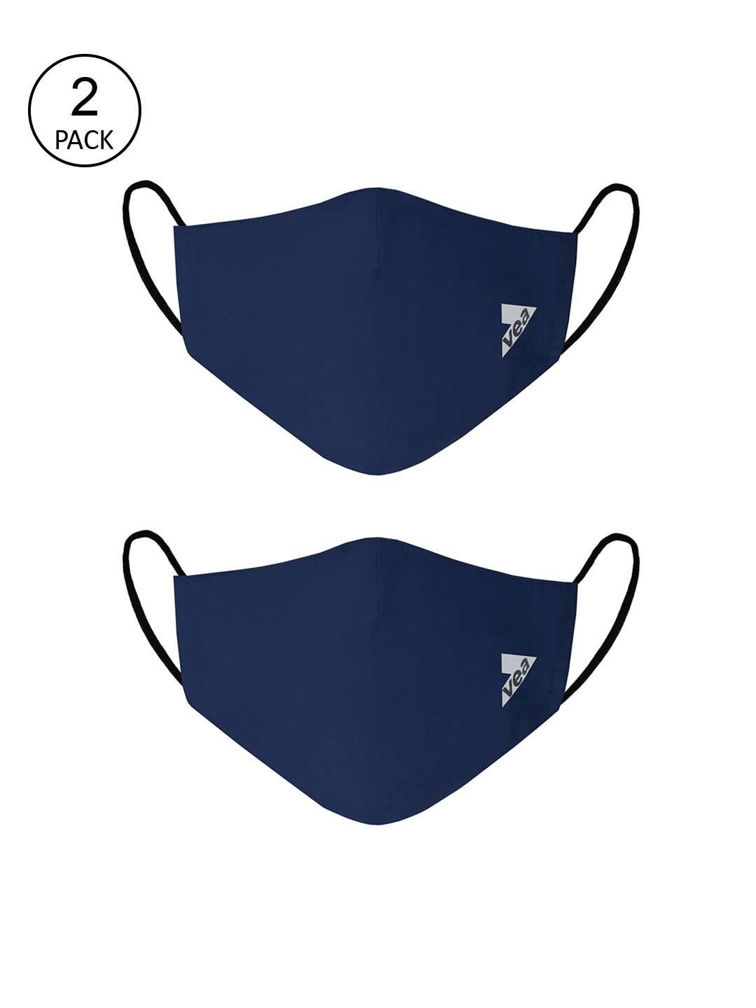 VEA Unisex Pack Of 2 Solid 3-Ply Reusable 5-Layered Protective Outdoor Cotton Masks Price in India