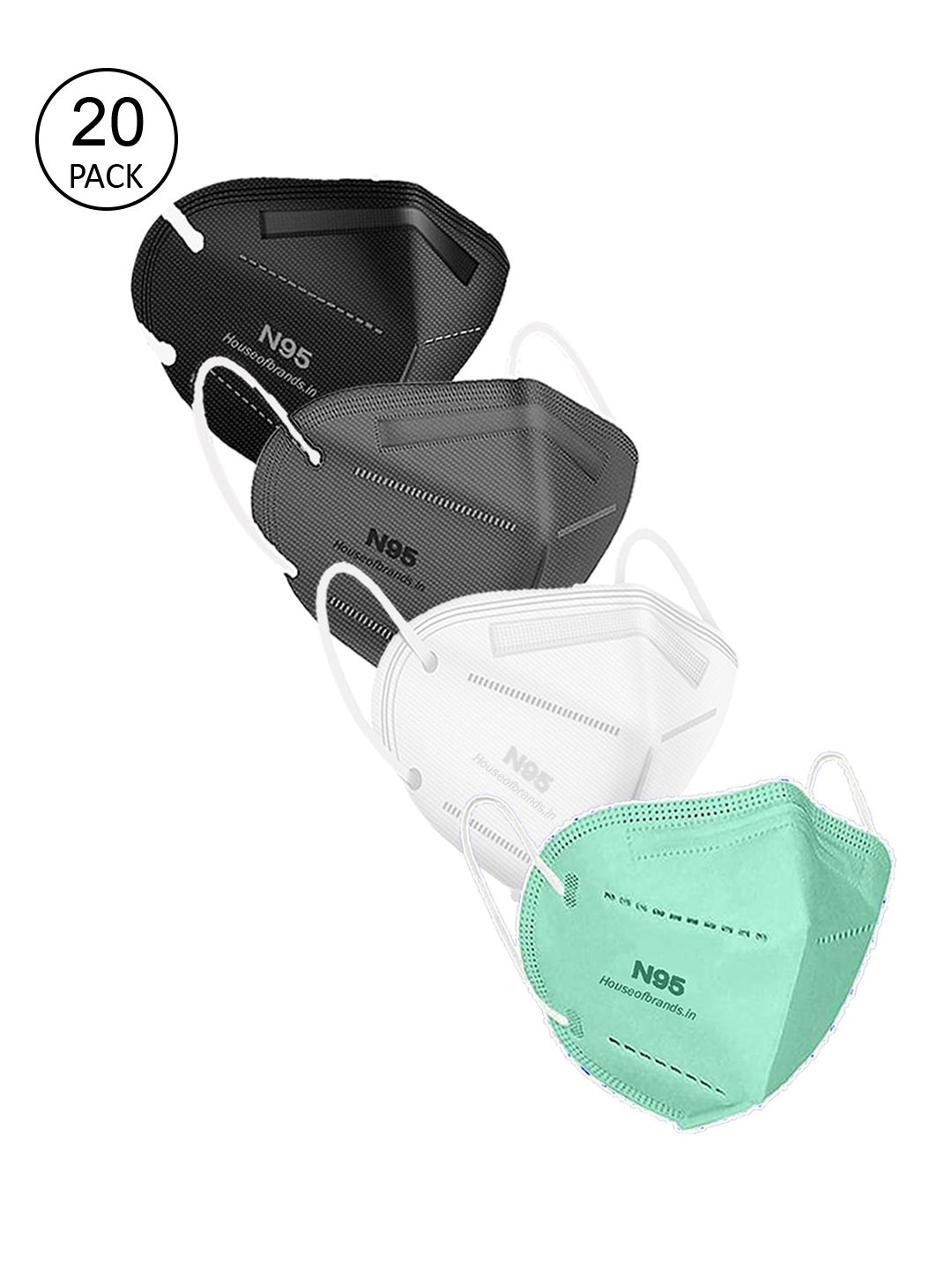 Swiss Design Women Pack Of 20 5-Ply Disposable 5-Layered Outdoor Anti-Pollution N95 Masks Price in India