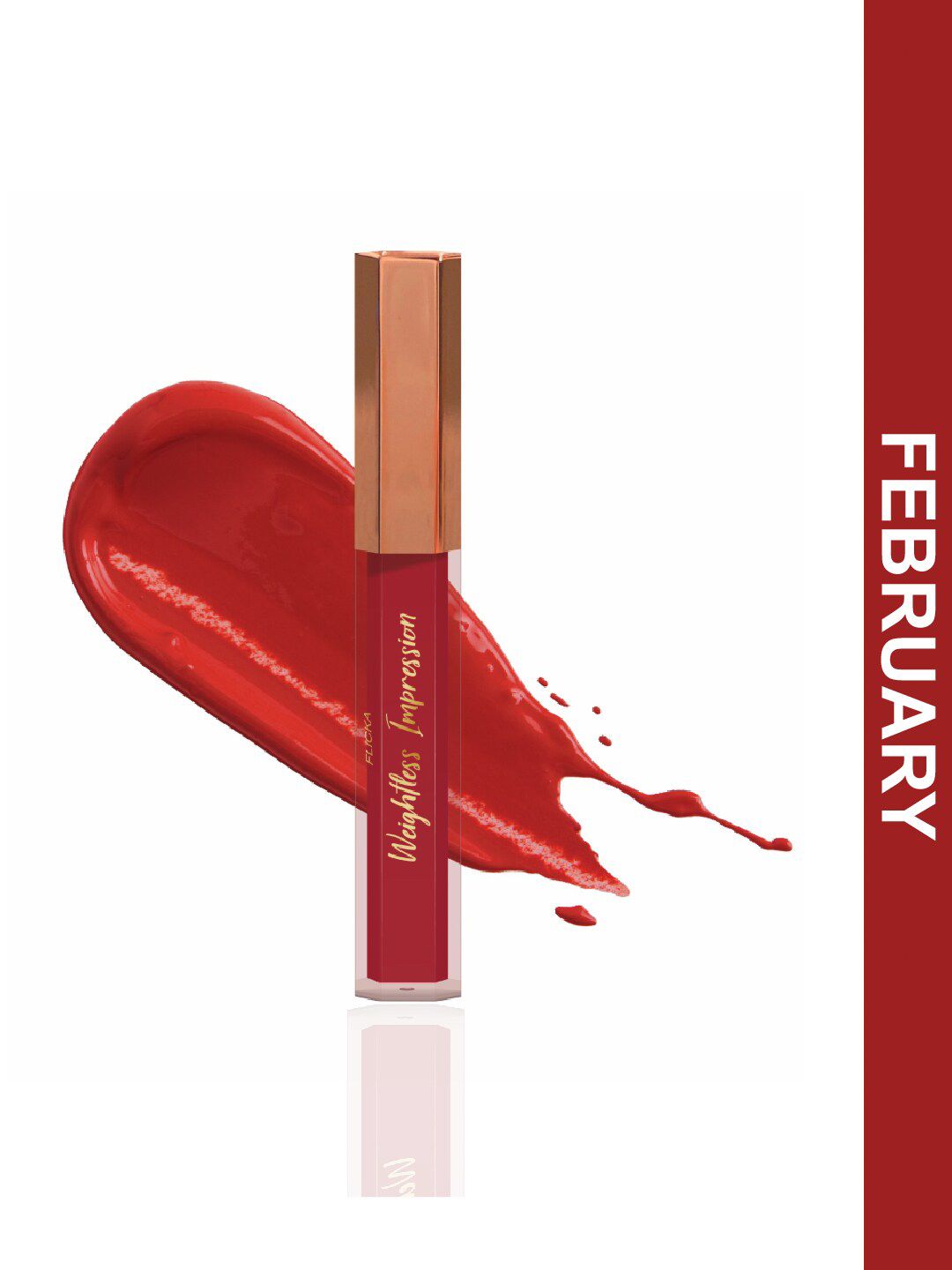 FLiCKA Red Weightless Impression 02 Feburary Matte Liquid Lipstick 1.6ml Price in India