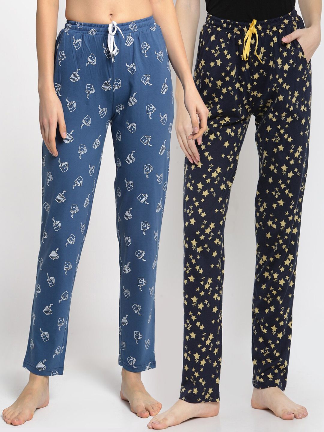 Boston Club Women Pack Of 2 Printed Pure Cotton Lounge Pants Price in India