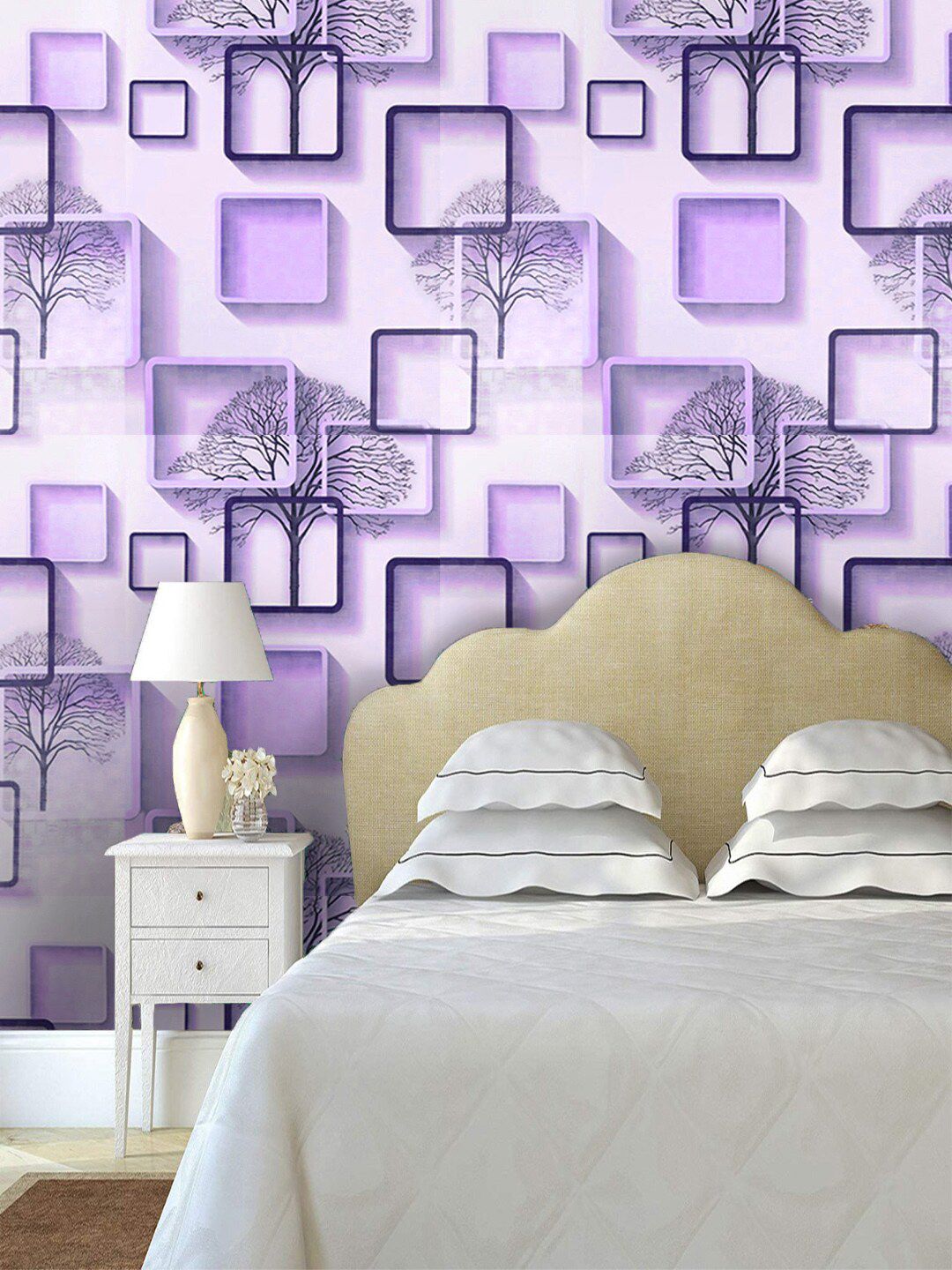 Jaamso Royals Lavender Printed Self-Adhesive & Waterproof Wallpaper Price in India