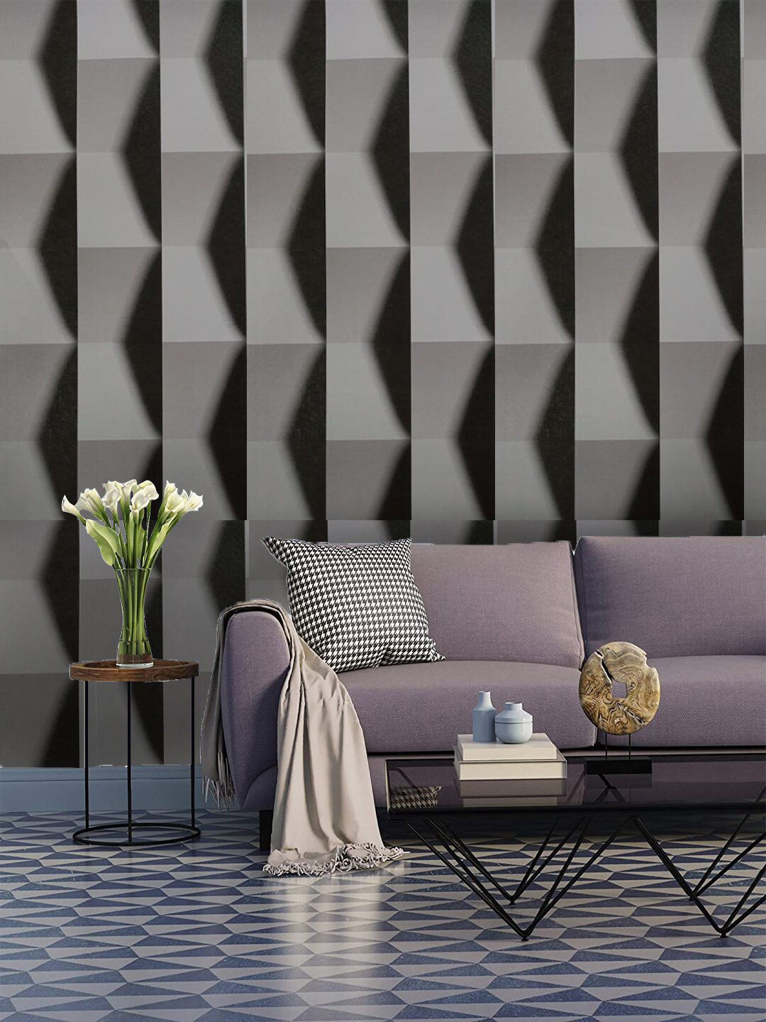 Jaamso Royals Grey Printed Self-Adhesive & Waterproof Wallpaper Price in India