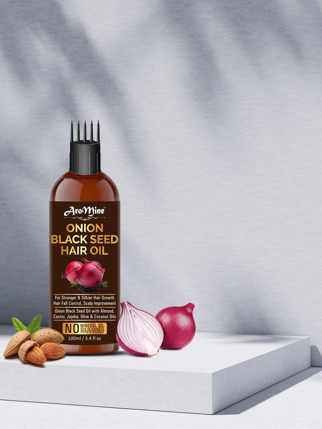 AROMINE Hair Fall Control Onion Blackseed Oil With Comb Applicator Price in India