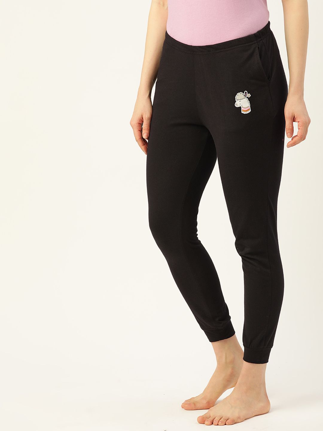 DressBerry Women Black Solid Lounge Joggers Price in India