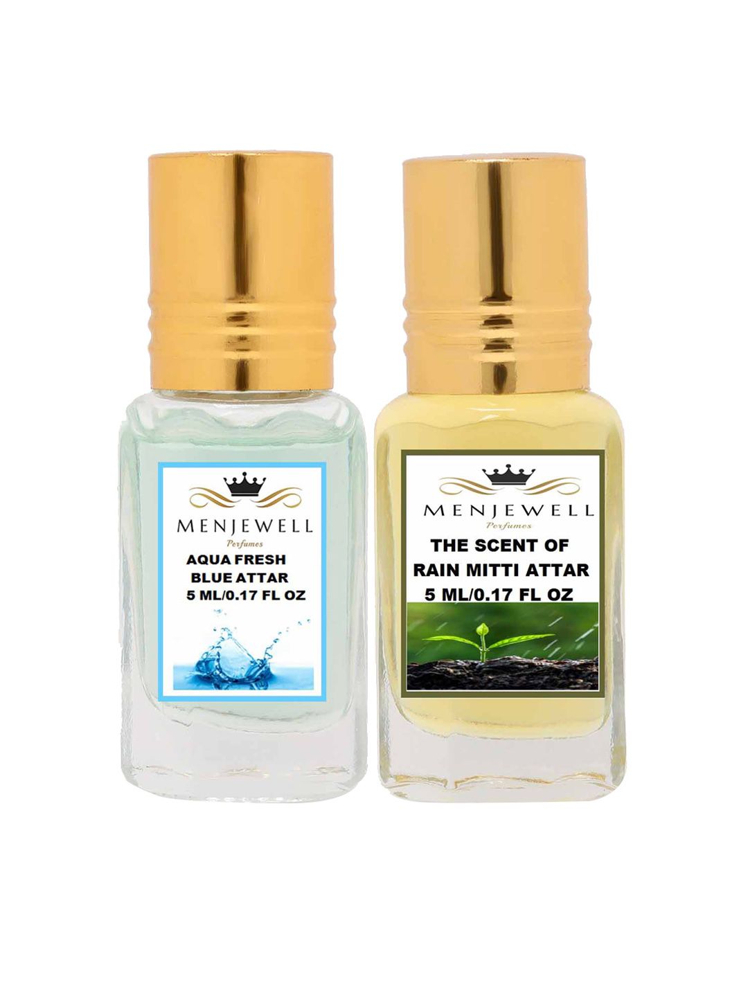 Menjewell Set of 2 Aqua Fresh & The Scent of Rain Mitti Attar Price in India