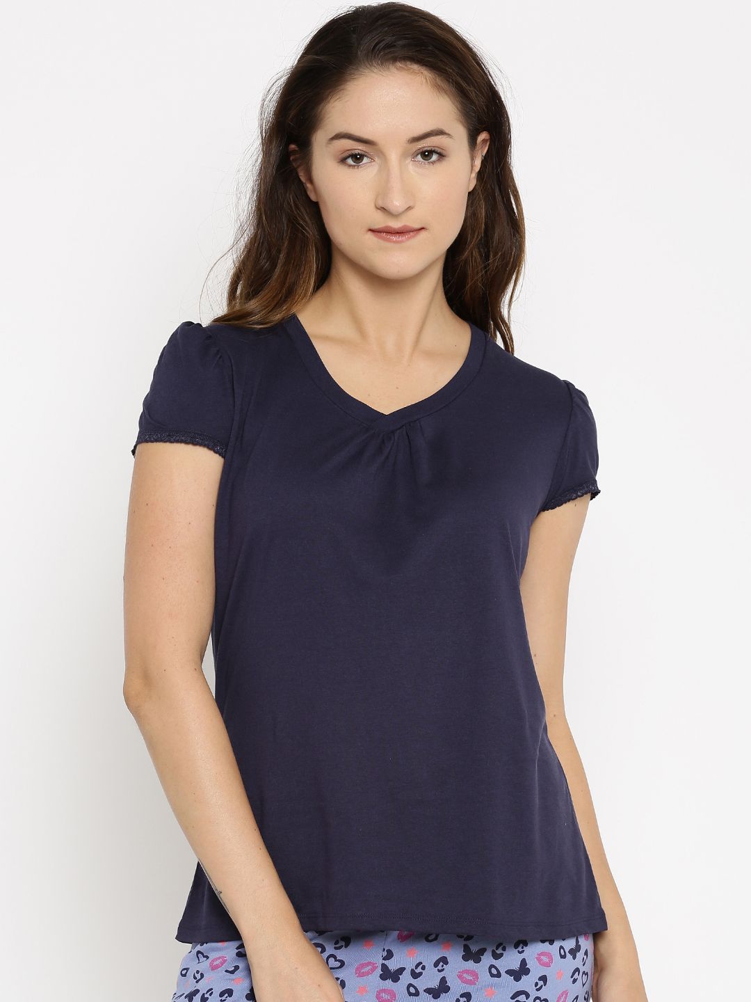 Jockey Woman Navy Lounge Top RX12-0105 Price in India