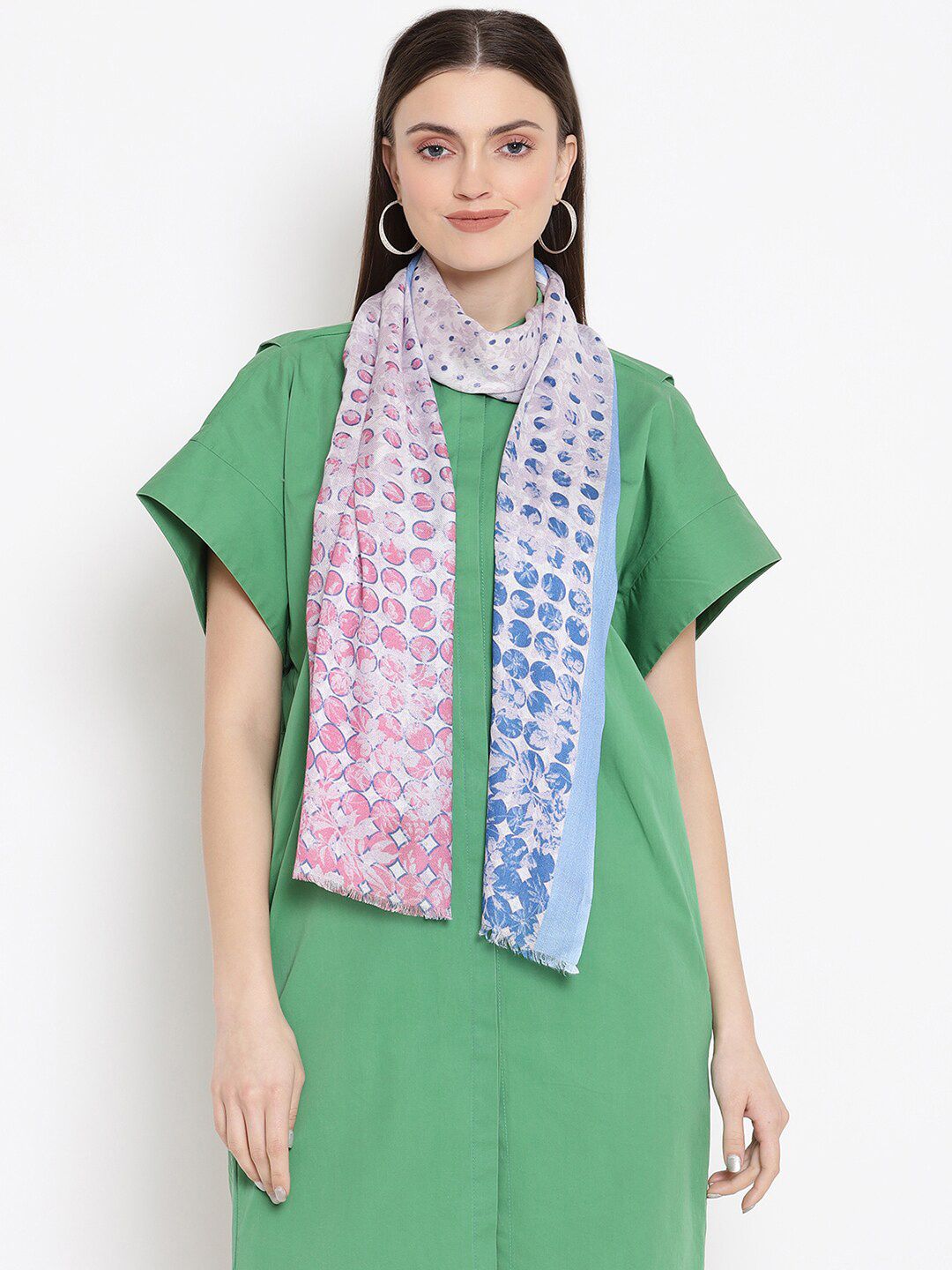 SHINGORA Women Blue & Pink Printed Stole Price in India