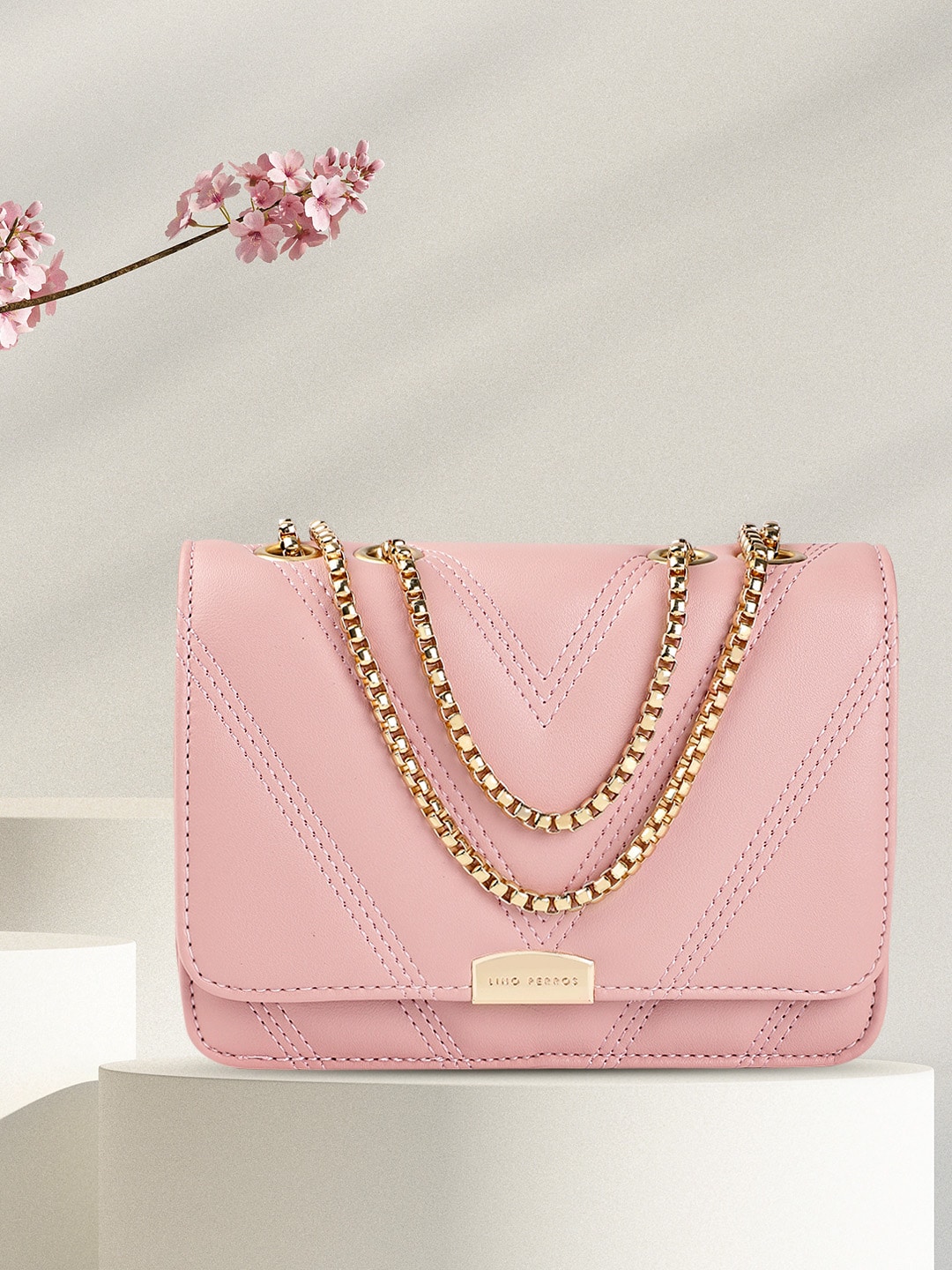 Lino Perros Pink Quilted Shoulder Bag Price in India