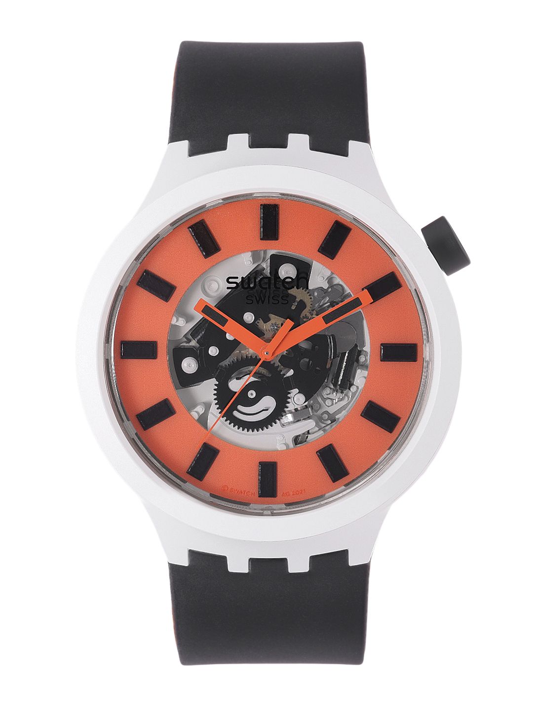 NWT Swatch Bioceramic Orack Quartz Orange Skeleton Dial Watch Swatch Bioceramic Orack Quartz Orange Skeleton Dial Watch  main image 3