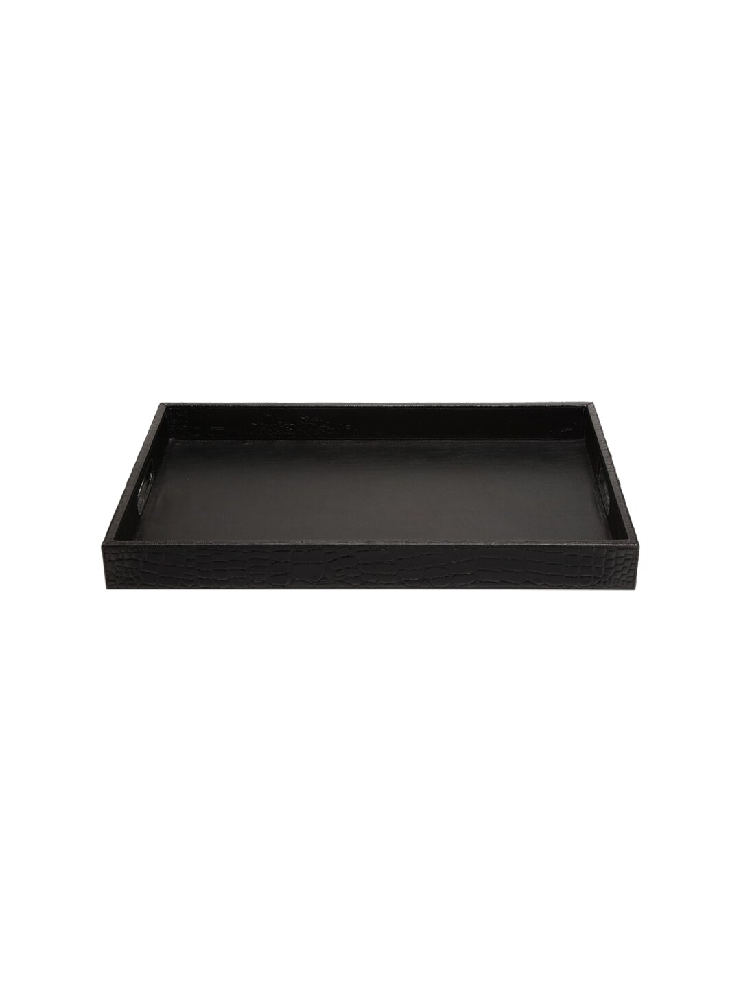 IMUR Black Textured Genuine Leather Tray Price in India