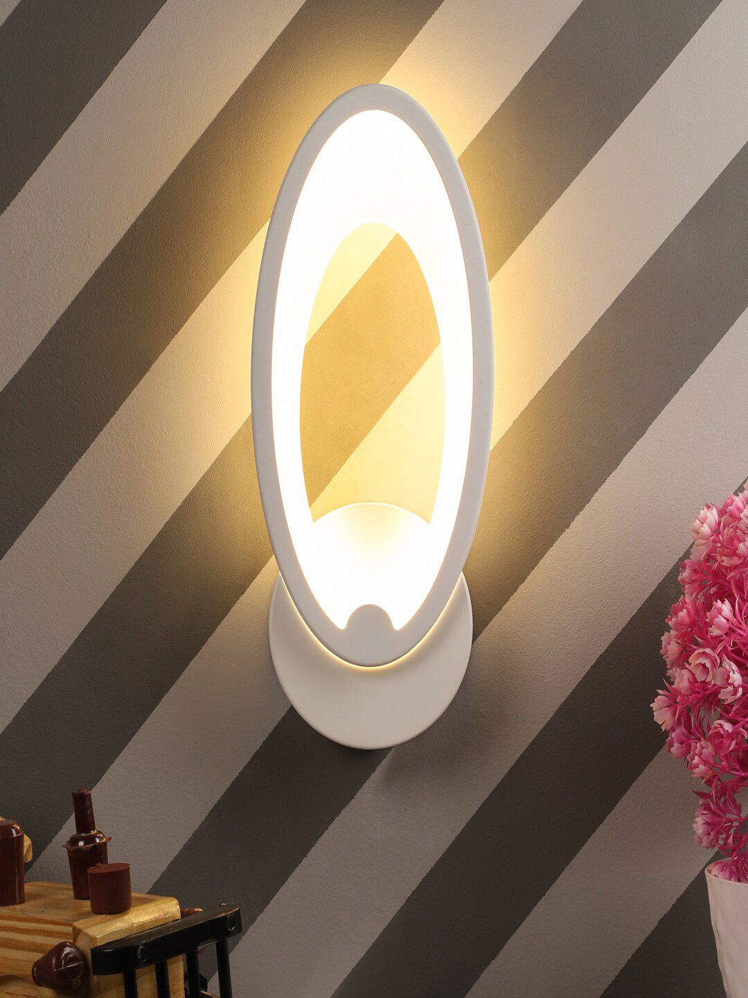 MFD HOME FURNISHING White Iron Quirky Flush Mount Wall Lamp Price in India