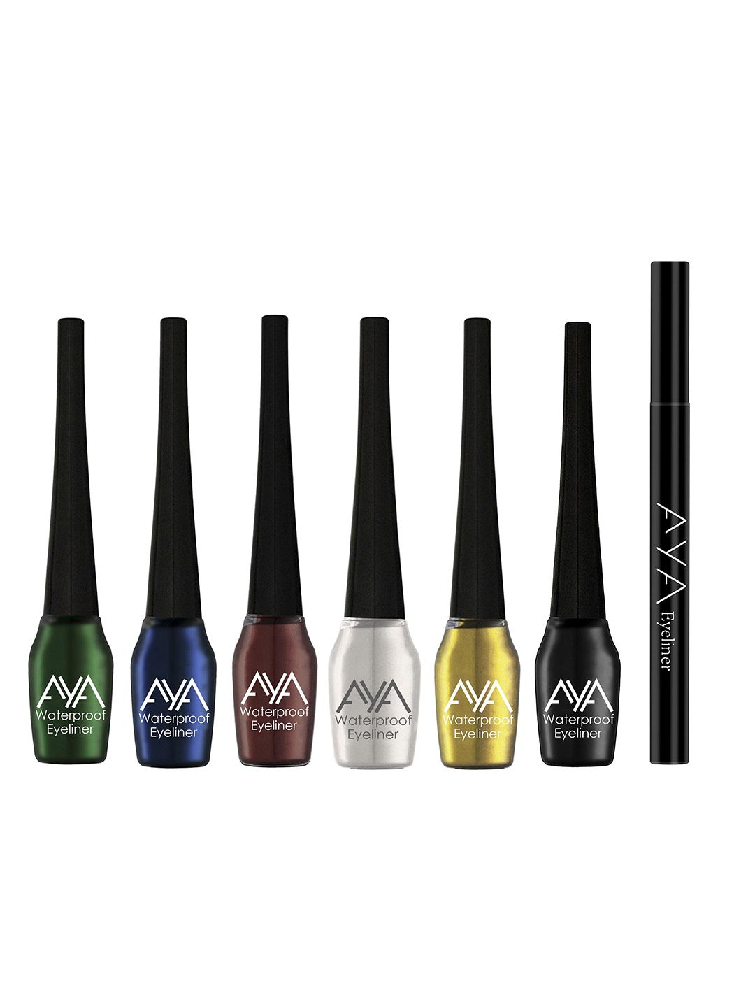 AYA Set of 7 Waterproof Pen Eyeliner & Liquid Eyeliner Price in India