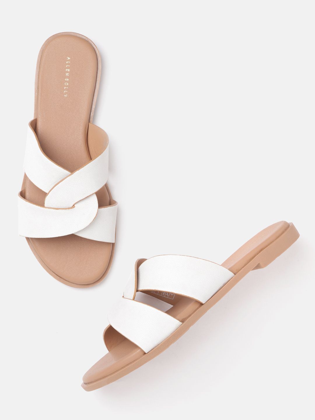 Allen Solly Women White Solid Open Toe Flats Price in India