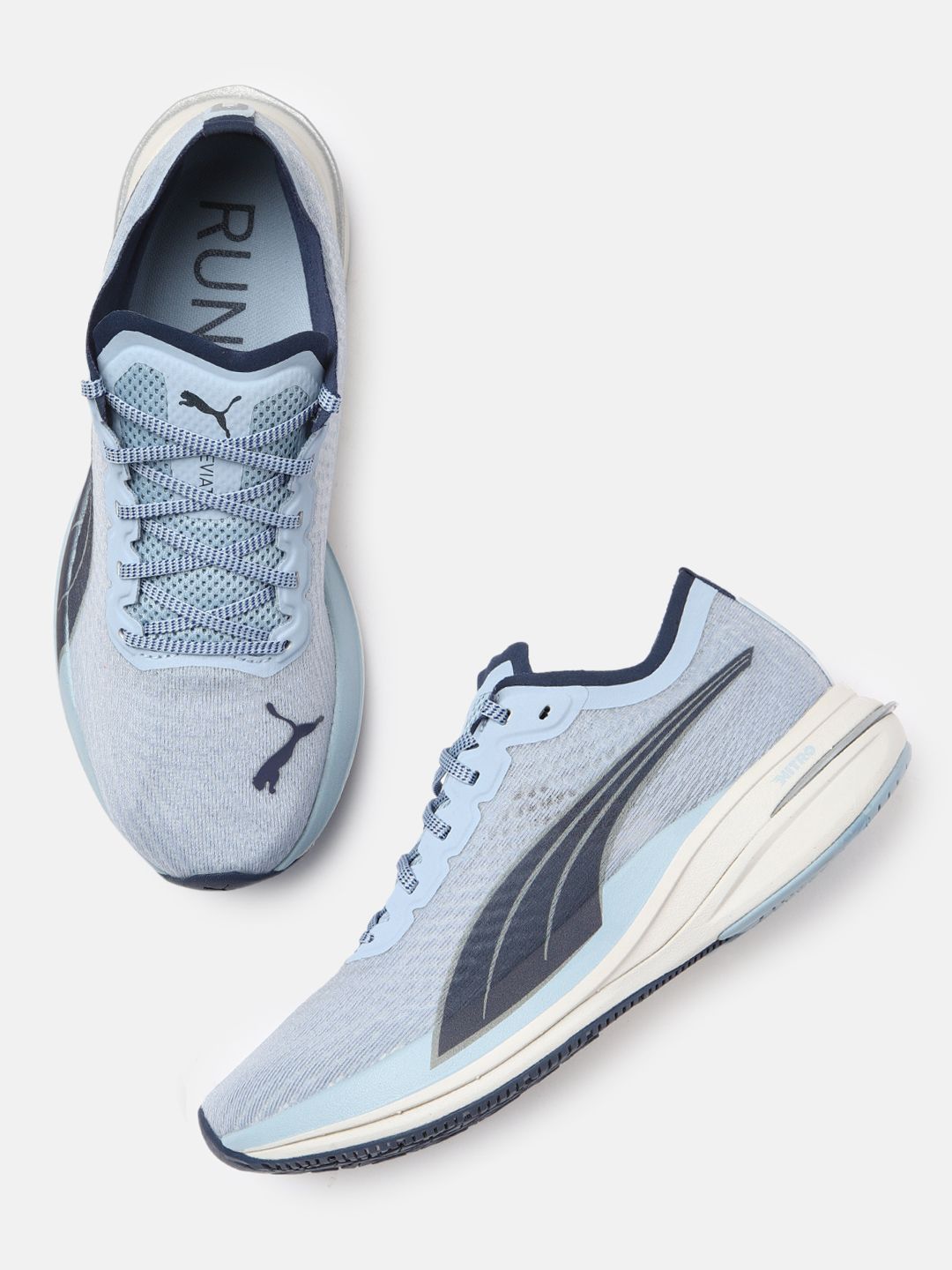 Puma Women Blue Deviate NITRO Running Shoes Price in India