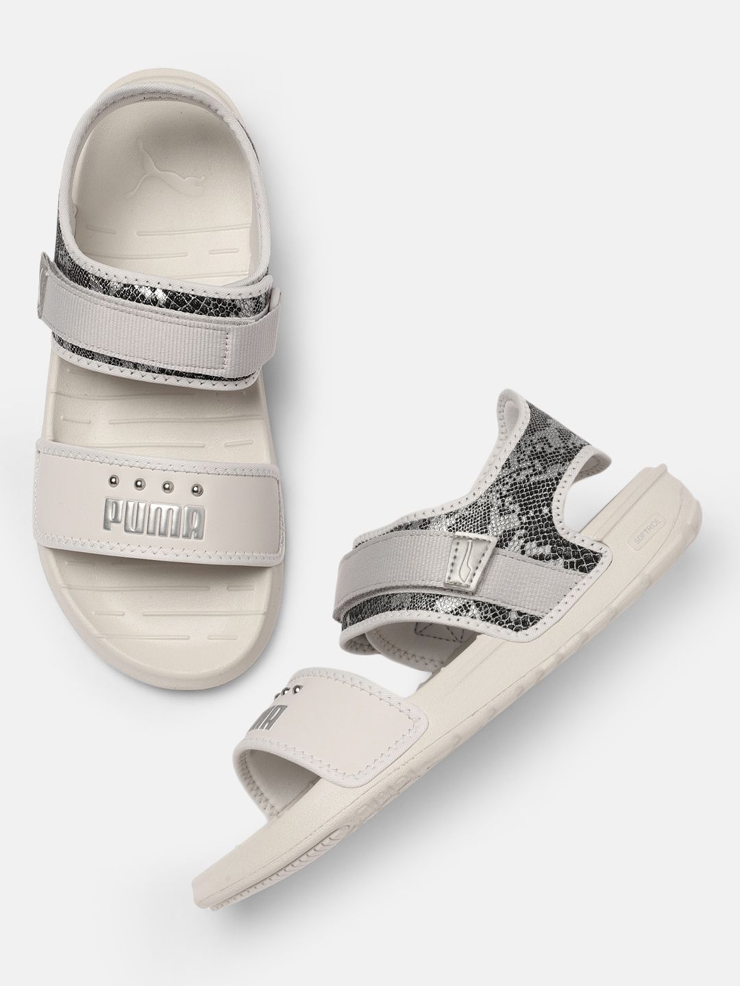 Puma Women Off-White Softride Snake Sandals Price in India