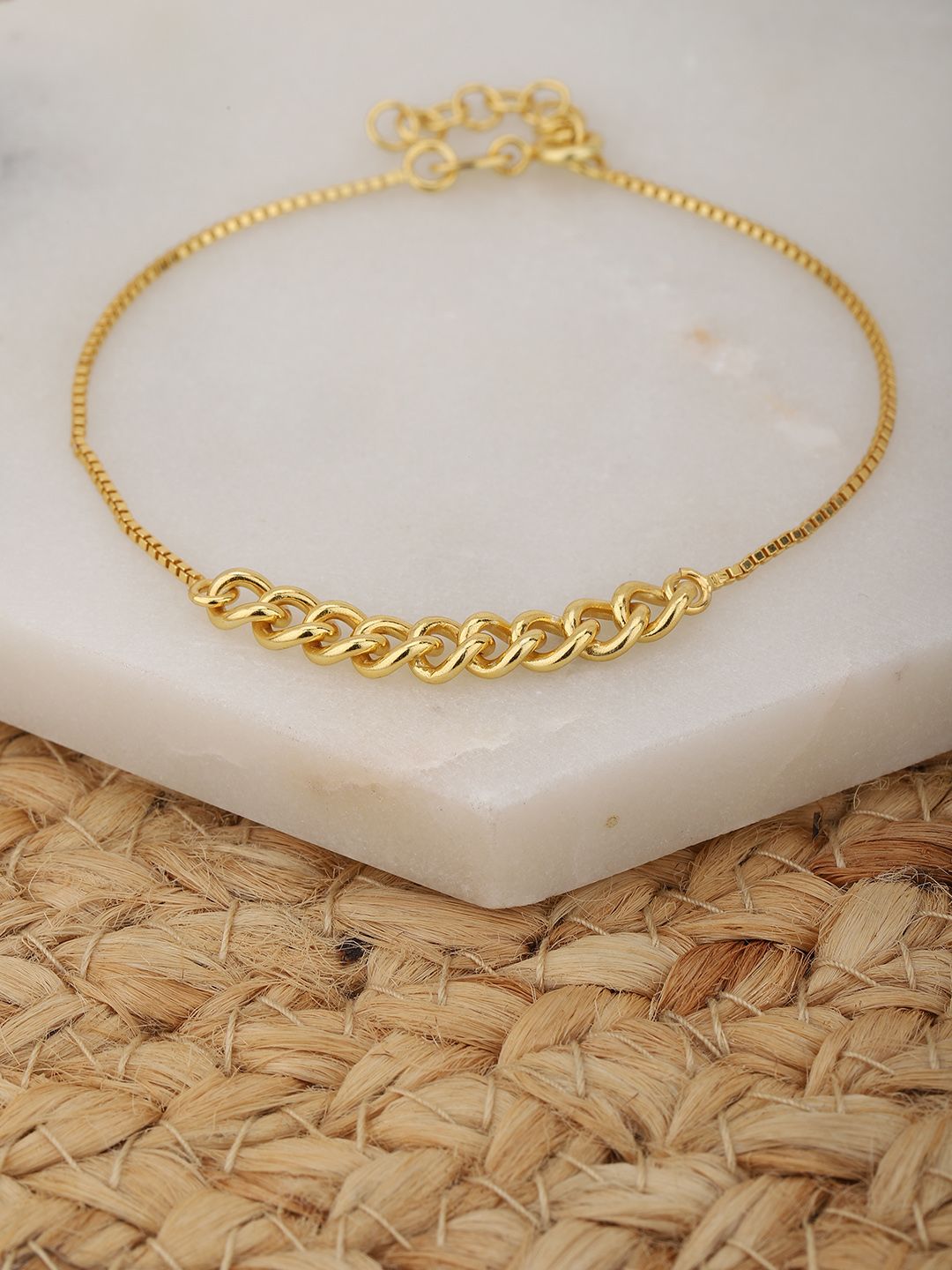 Carlton London Women Gold-Plated Link Bracelet Price in India