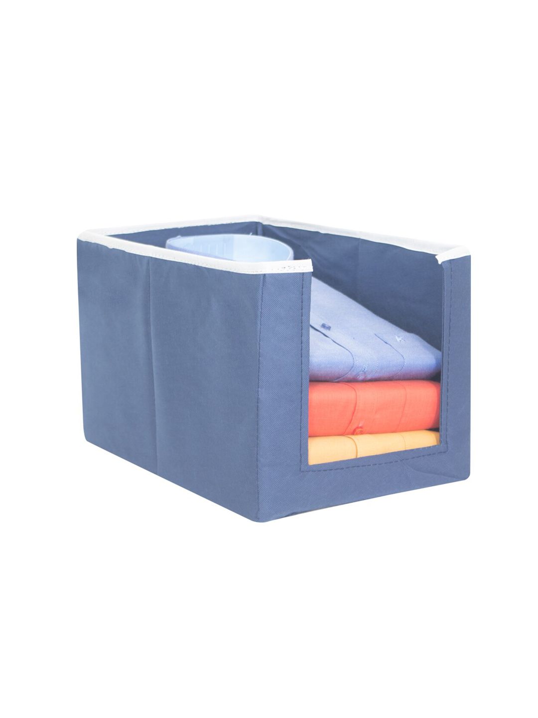 prettykrafts Blue Solid Shirt Stacker Wardrobe Organizer Price in India