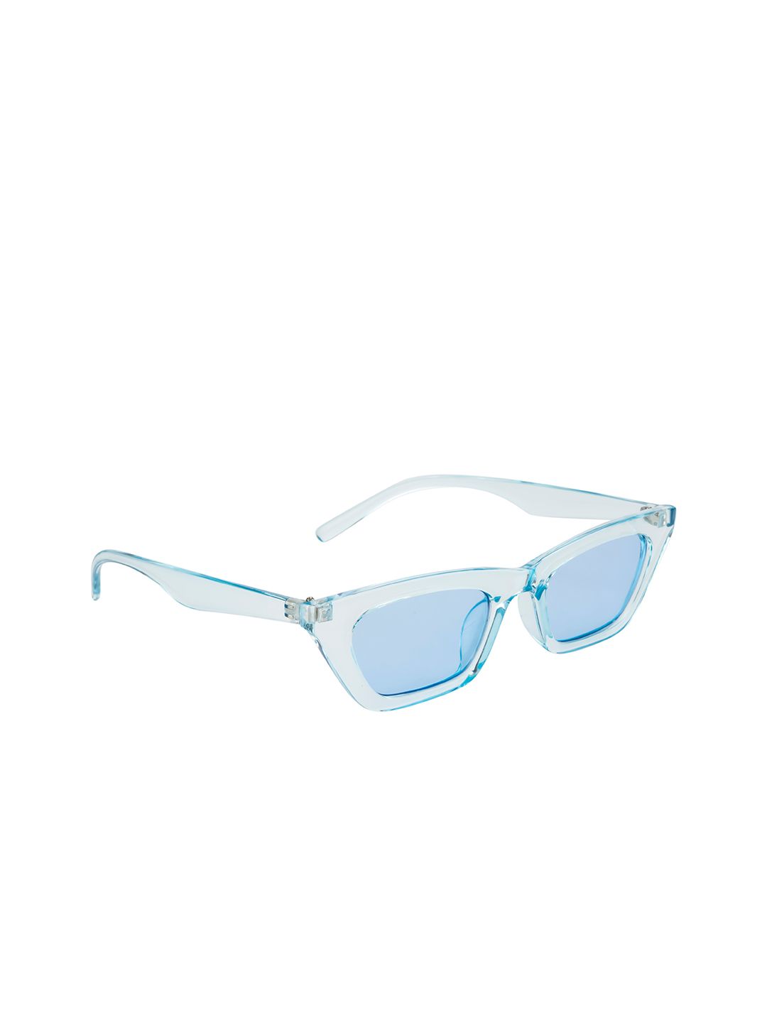 Ted Smith Women Blue Lens & Blue Cateye Sunglasses With UV Protected Lens Price in India