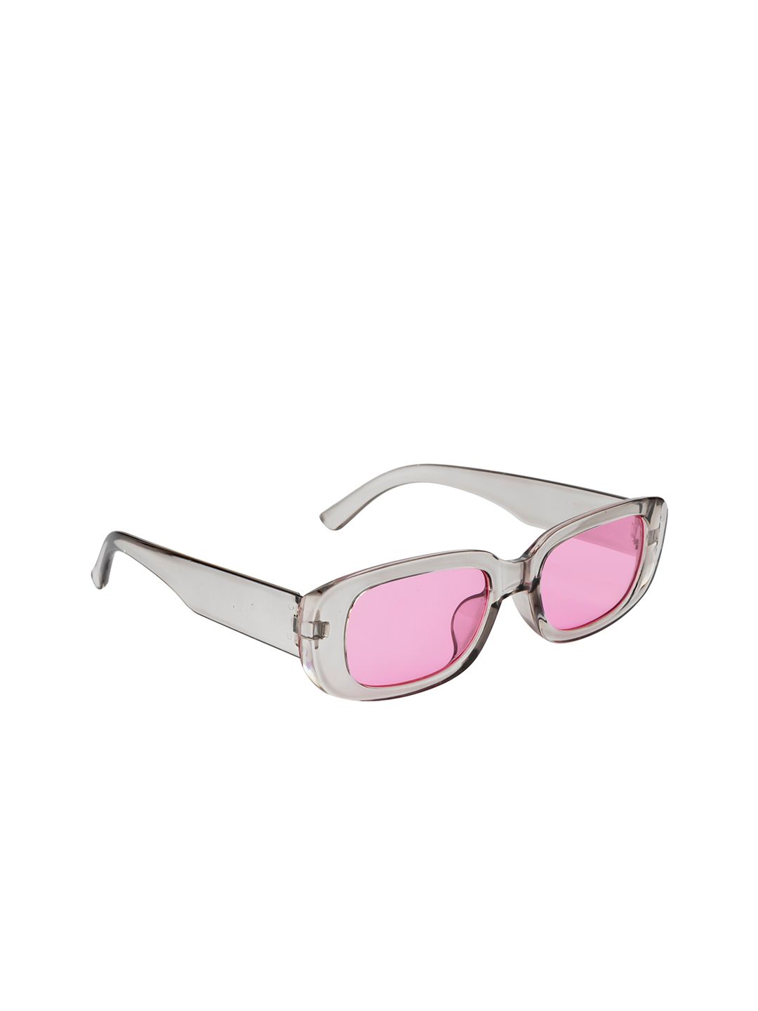 Ted Smith Unisex Pink Lens & Gunmetal-Toned Rectangle Sunglasses With UV Protected Lens Price in India