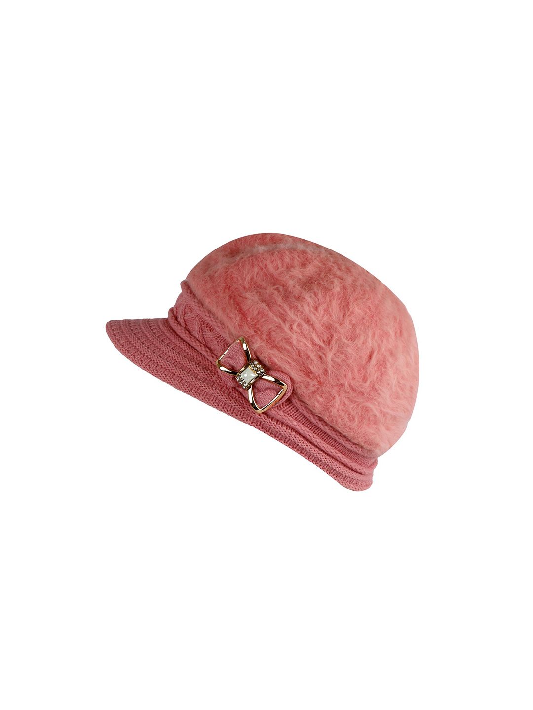 iSWEVEN Women Pink Solid Visor Cap Price in India