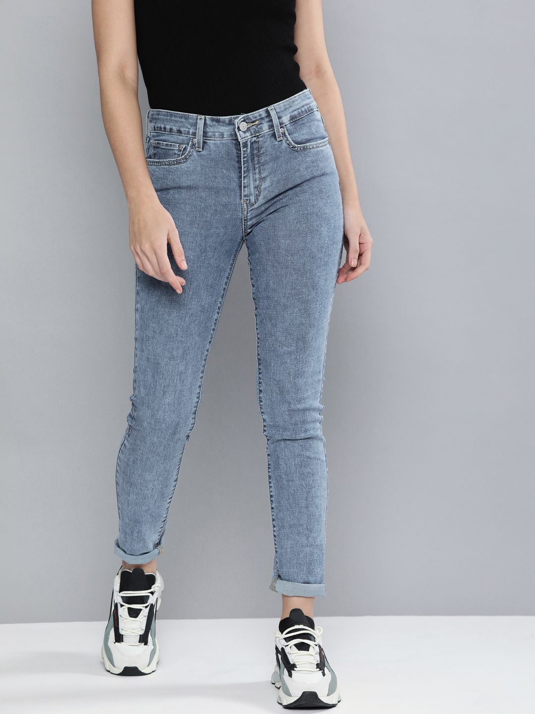 Levis Women Blue Skinny Fit Light Fade Stretchable Jeans Price in India