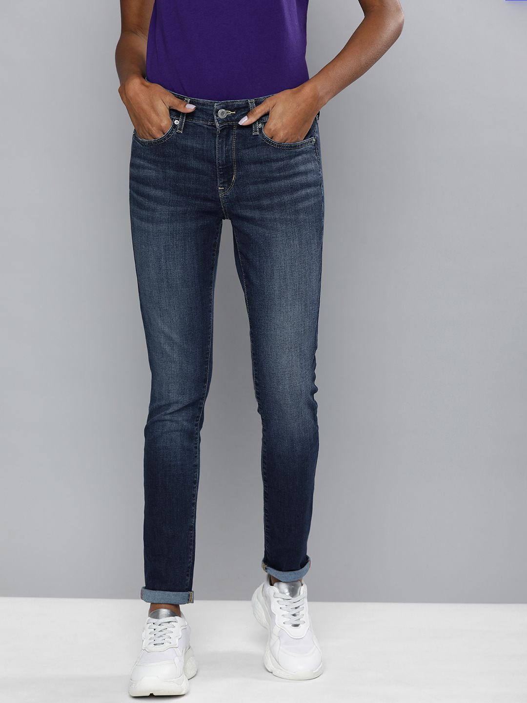 Levis Women Blue 711 Skinny Fit Light Fade Stretchable Jeans Price in India