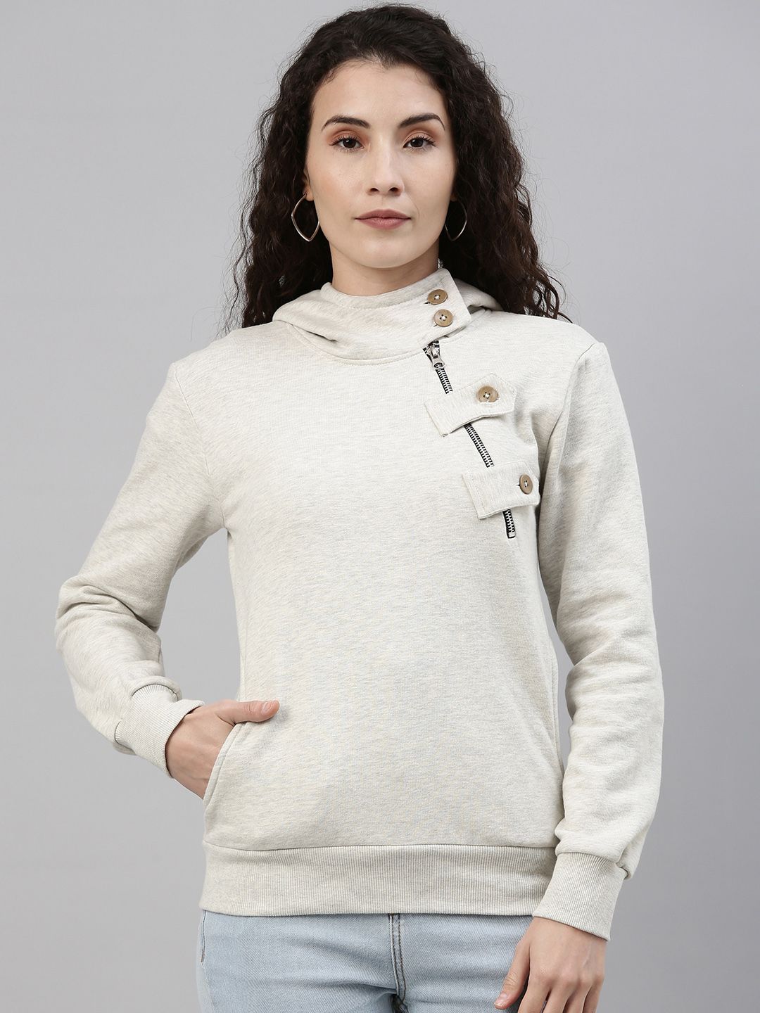 Campus Sutra Women Grey Windcheater Outdoor Tailored Jacket Price in India
