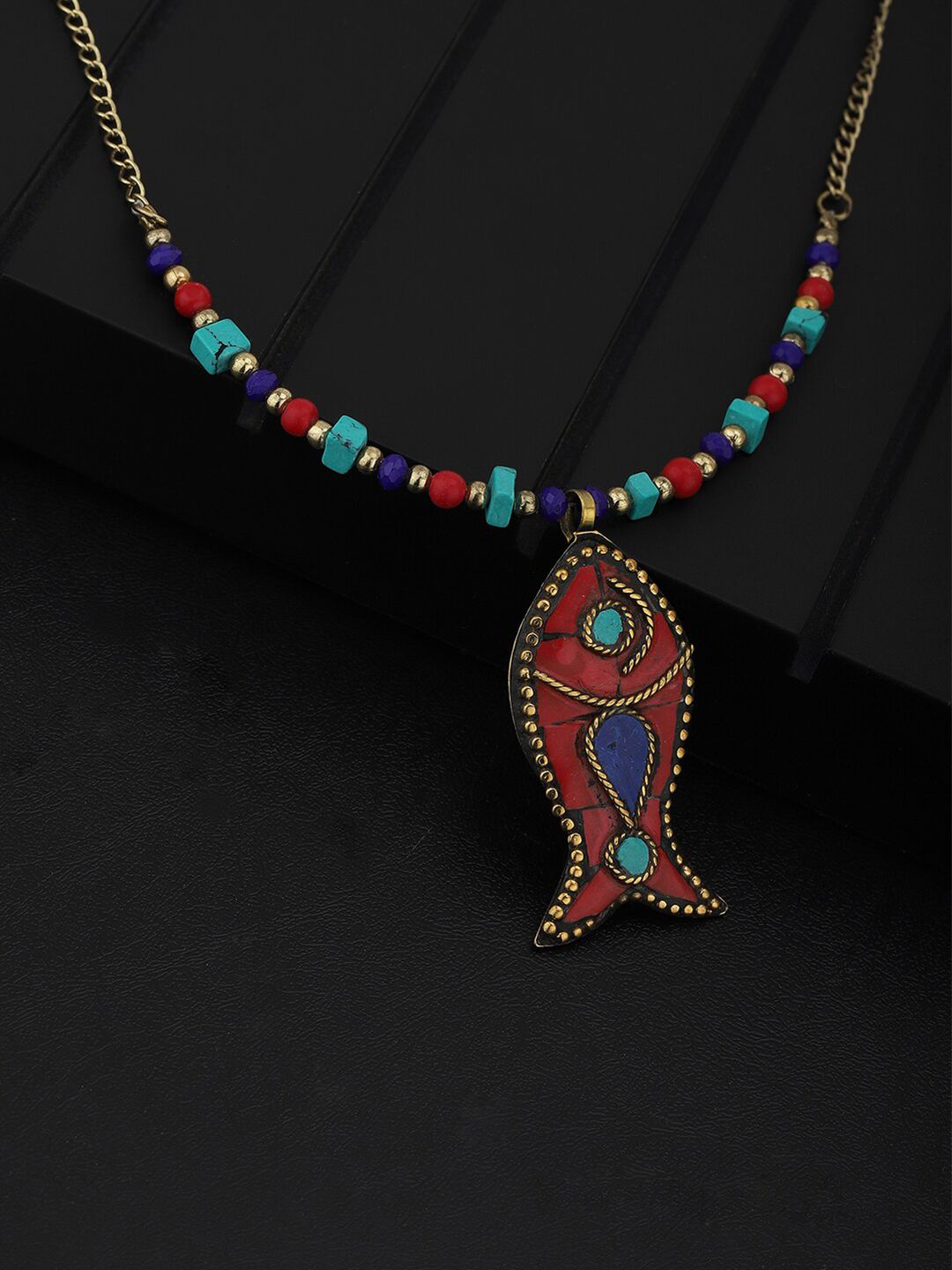 Carlton London Multicolored Gold-Plated Necklace Price in India