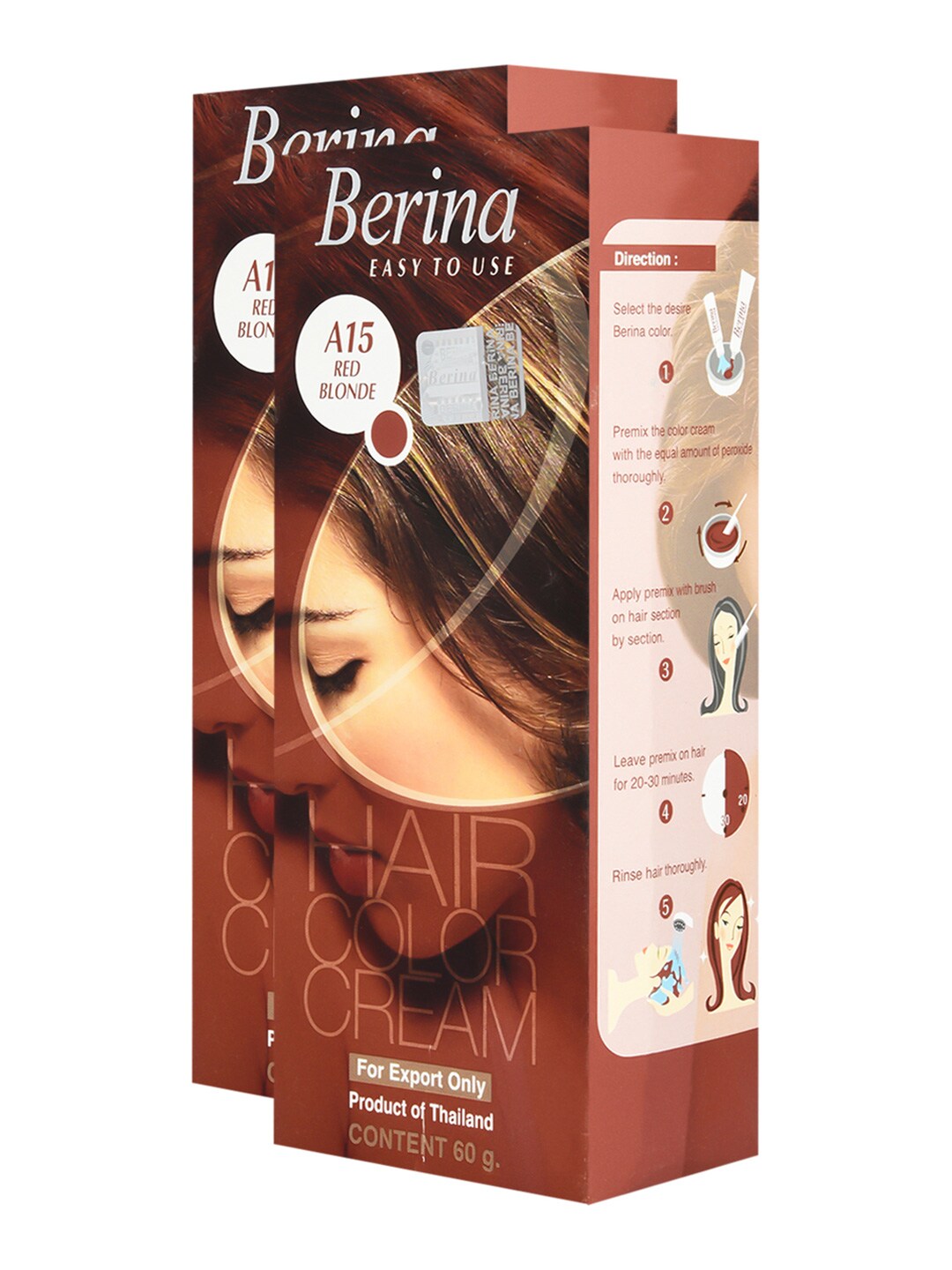 Berina Pack of 2 Hair Color Cream A15 Red Blonde Price in India
