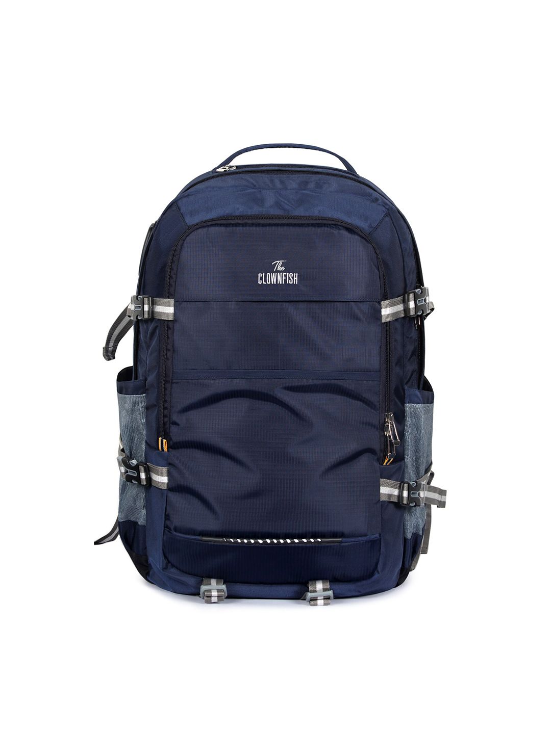 THE CLOWNFISH Unisex Navy Blue & Grey Backpack Price in India