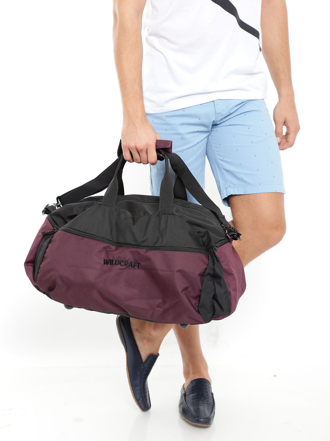 Buy Wildcraft Men Purple & Black Shuttle Nova Duffel Bag - Duffel