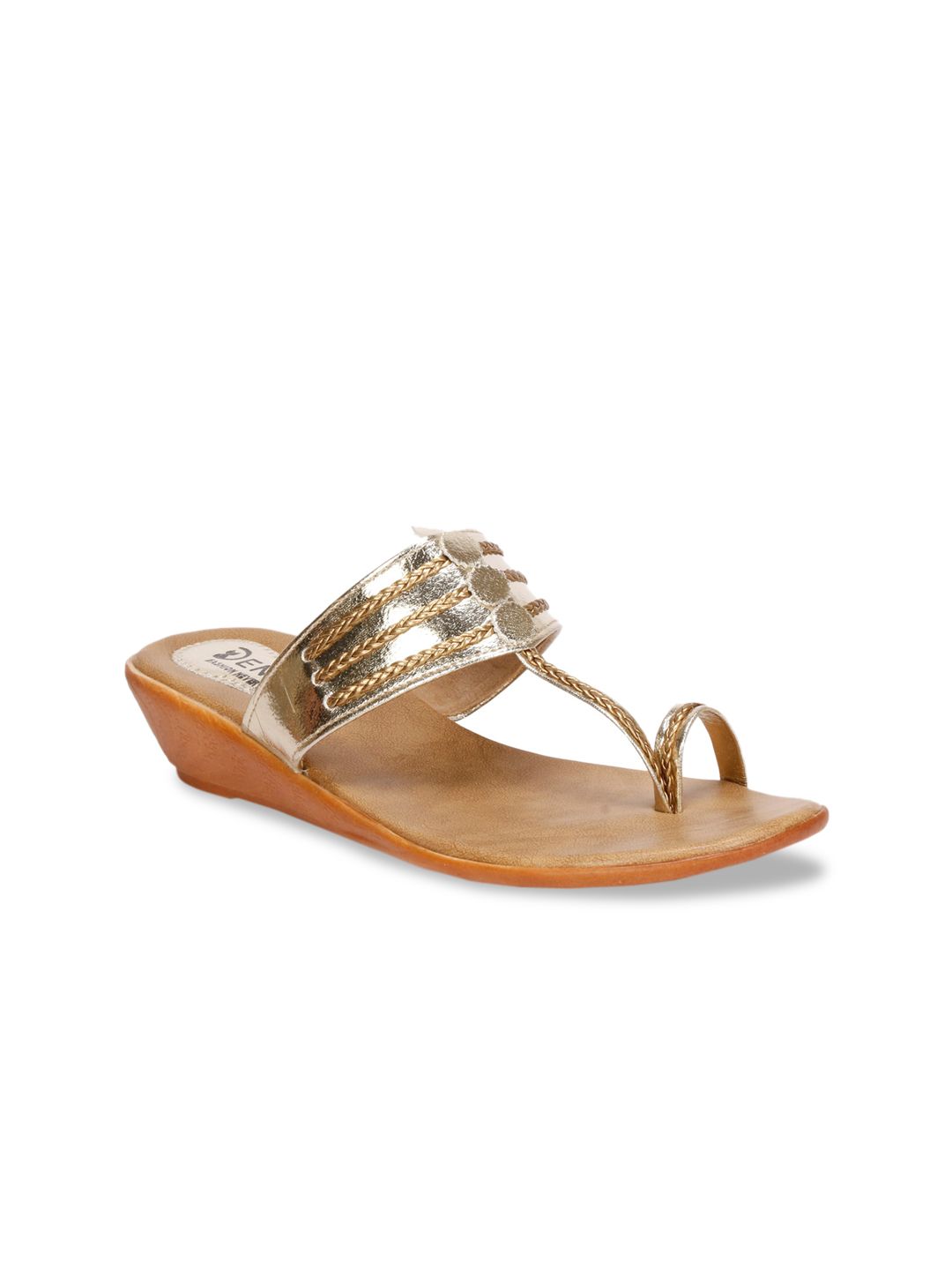 Denill Gold-Toned Wedge Sandals Price in India
