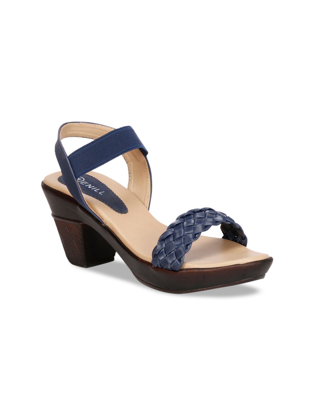 Denill Blue Block Sandals with Buckles Price in India