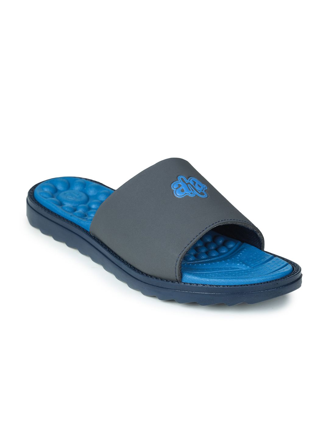 Liberty Women Grey & Blue One Toe Rubber Sliders Price in India