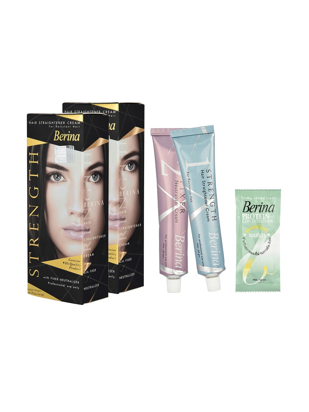 Berina Pack of 2 Hair Straightener Cream 60g Each Price in India