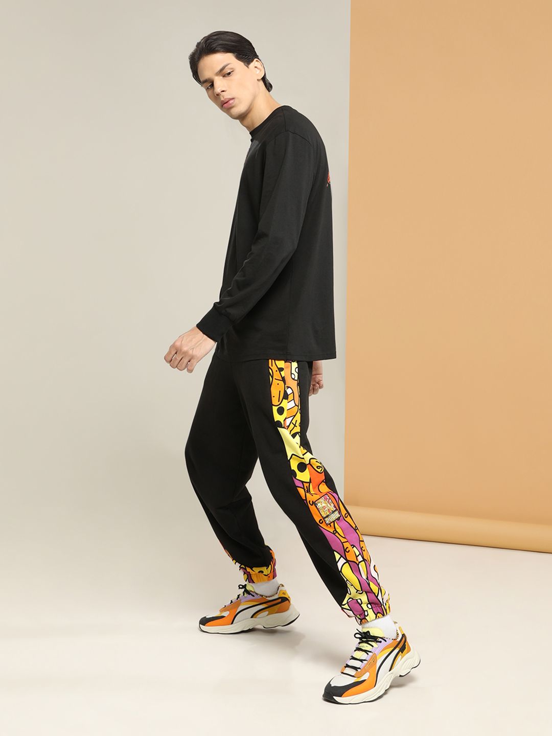 Puma x BRITTO Women Black Printed Loose Joggers Price in India