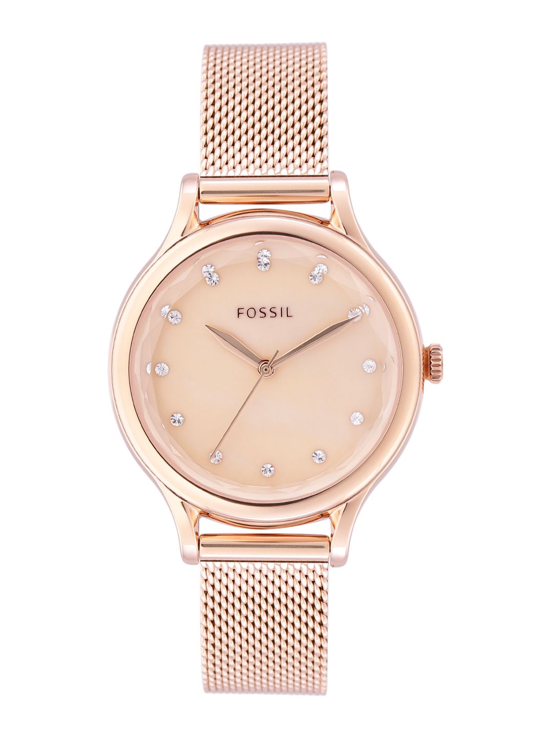 Fossil Women Rose-Gold Toned Laney Straps Analogue Watch BQ3392 Price in India