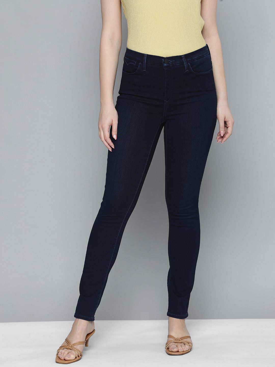 Levis Women Navy Blue Solid 311 Shaping Skinny Fit Mid-Rise Clean Look Jeans Price in India
