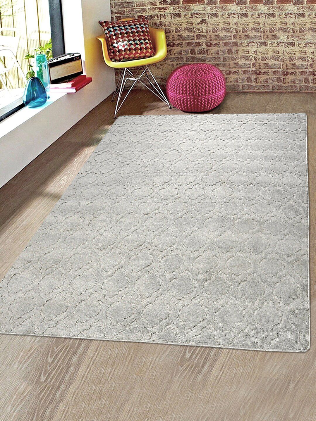 Saral Home Grey Viva Matar Soft Microfiber Anti Skid Carpet Price in India