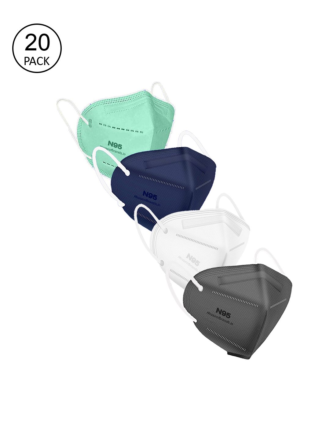 Swiss Design Adult Pack Of 20 5-Ply Disposable Outdoor Anti-Pollution N95 Masks Price in India