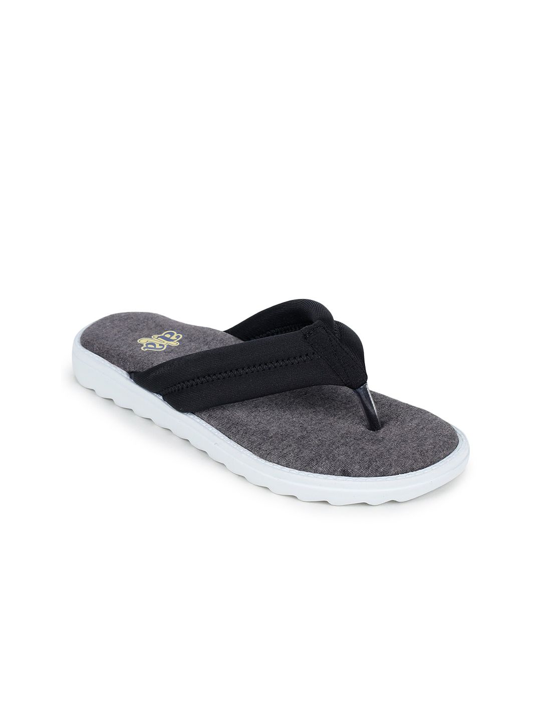 Liberty Women Black & Grey Thong Flip-Flops Price in India