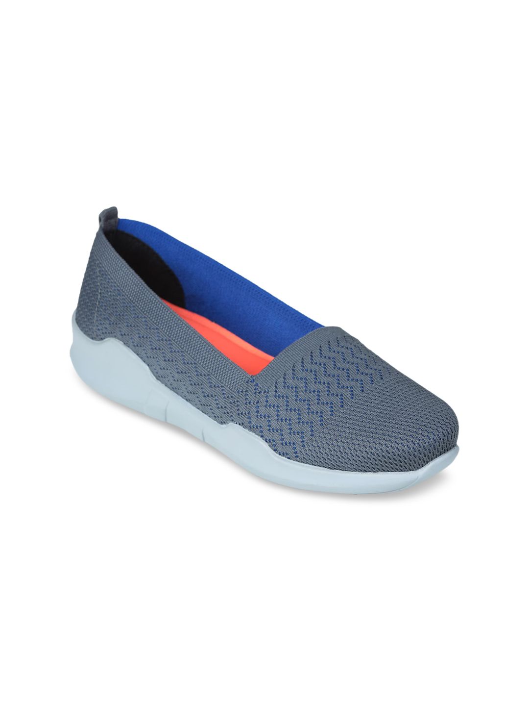 Liberty Women Grey Woven Design Slip-On Sneakers Price in India