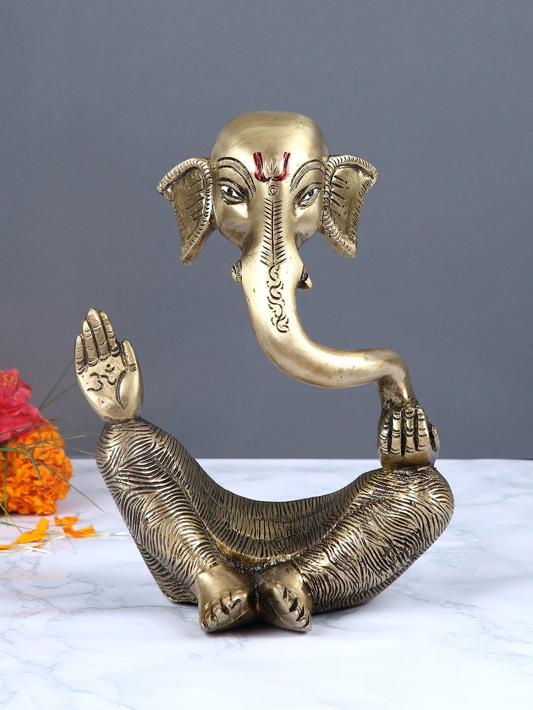Aapno Rajasthan Gold-Toned Ganesha Statue Price in India