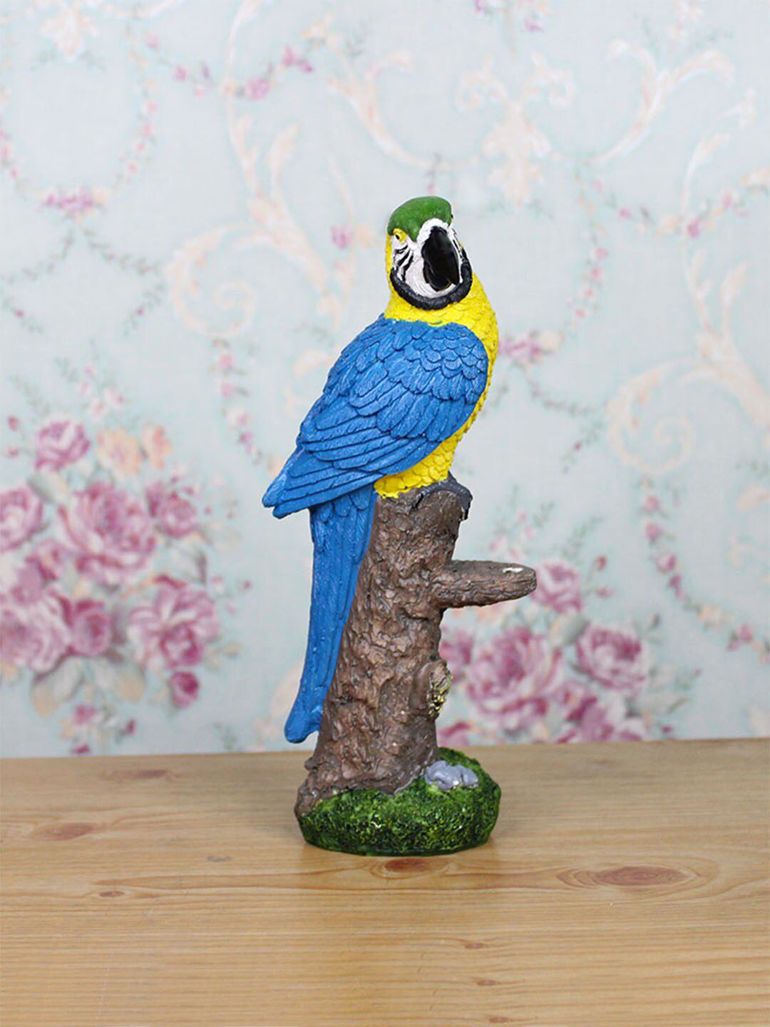 Wonderland Blue & Yellow Macaw Statue Resin Showpiece Price in India