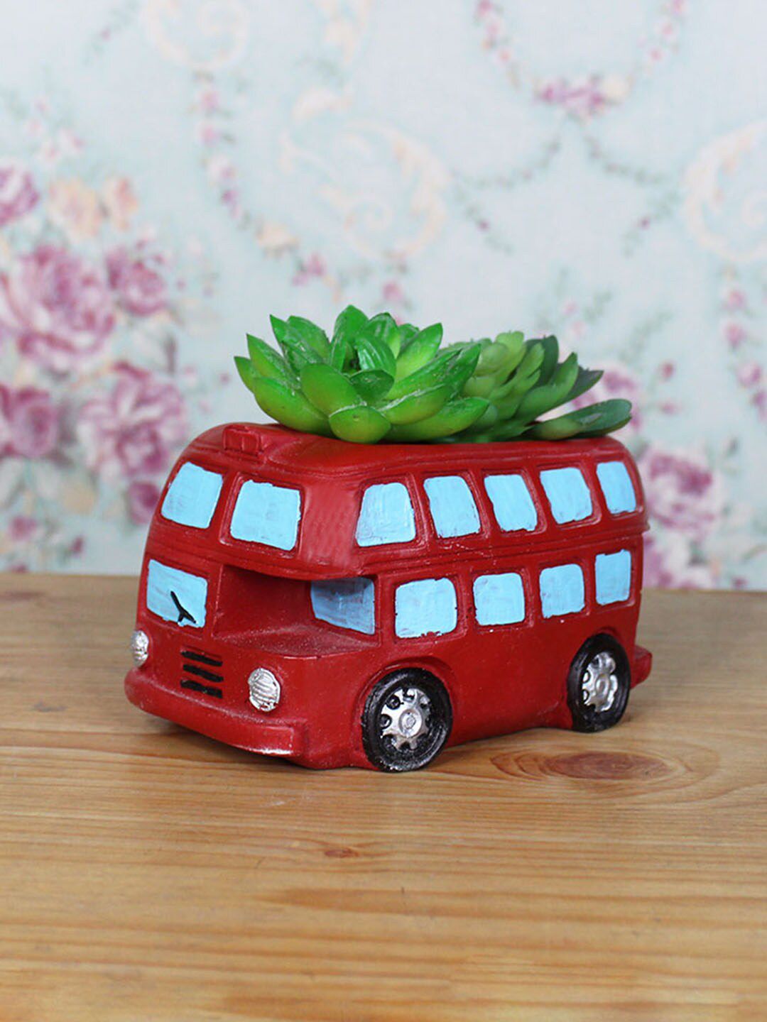 Wonderland Red & Blue Bus Shape Succulent Planter Price in India