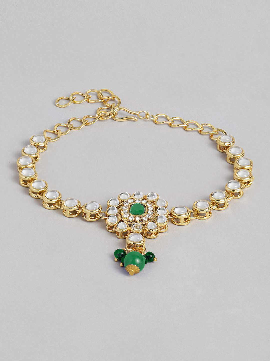 Peora Women Gold-Plated & Green Kundan Armlet Price in India